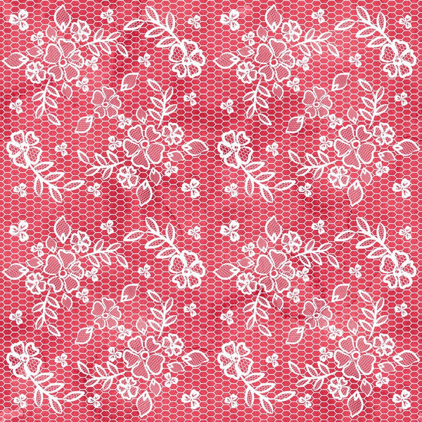 Sweet Valentine Floral on Lace Fabric - Red - ineedfabric.com