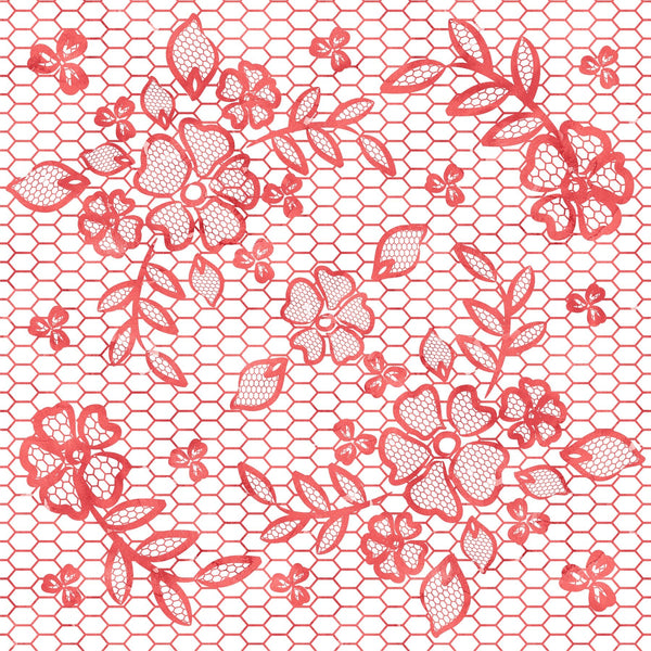 Sweet Valentine Floral on Lace Fabric - White - ineedfabric.com