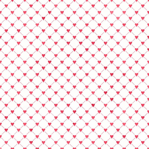 Sweet Valentine Hearts Fabric - White - ineedfabric.com