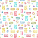 Sweets & Marshmallow Treats Fabric - White - ineedfabric.com