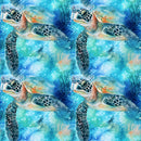 Swimming Sea Turtles Pattern 2 Fabric - ineedfabric.com