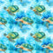 Swimming Sea Turtles Pattern 5 Fabric - ineedfabric.com
