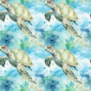 Swimming Sea Turtles Pattern 6 Fabric - ineedfabric.com