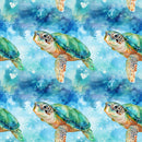 Swimming Sea Turtles Pattern 7 Fabric - ineedfabric.com