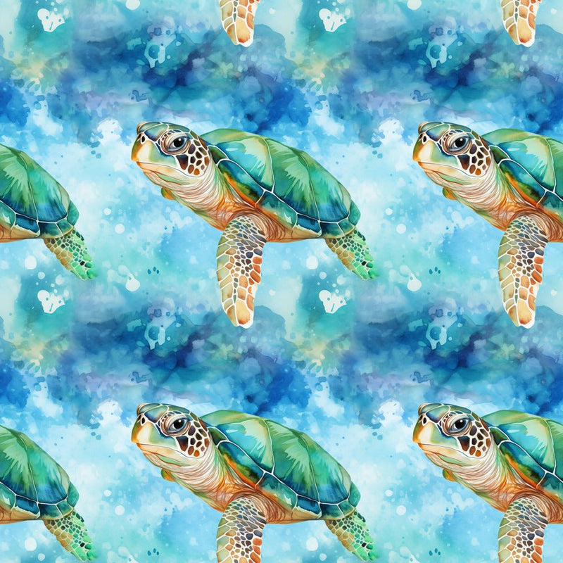 Swimming Sea Turtles Pattern 7 Fabric - ineedfabric.com