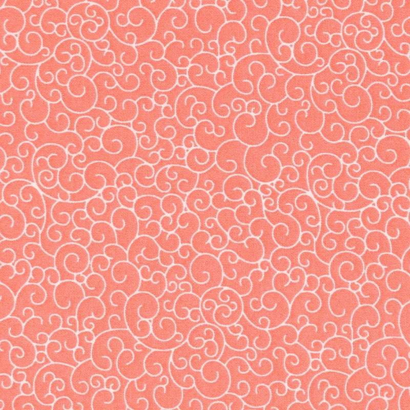 Swirls Fabric - Coral - ineedfabric.com