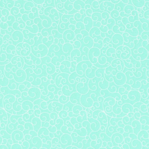 Swirls Fabric - Washed Turquoise - ineedfabric.com
