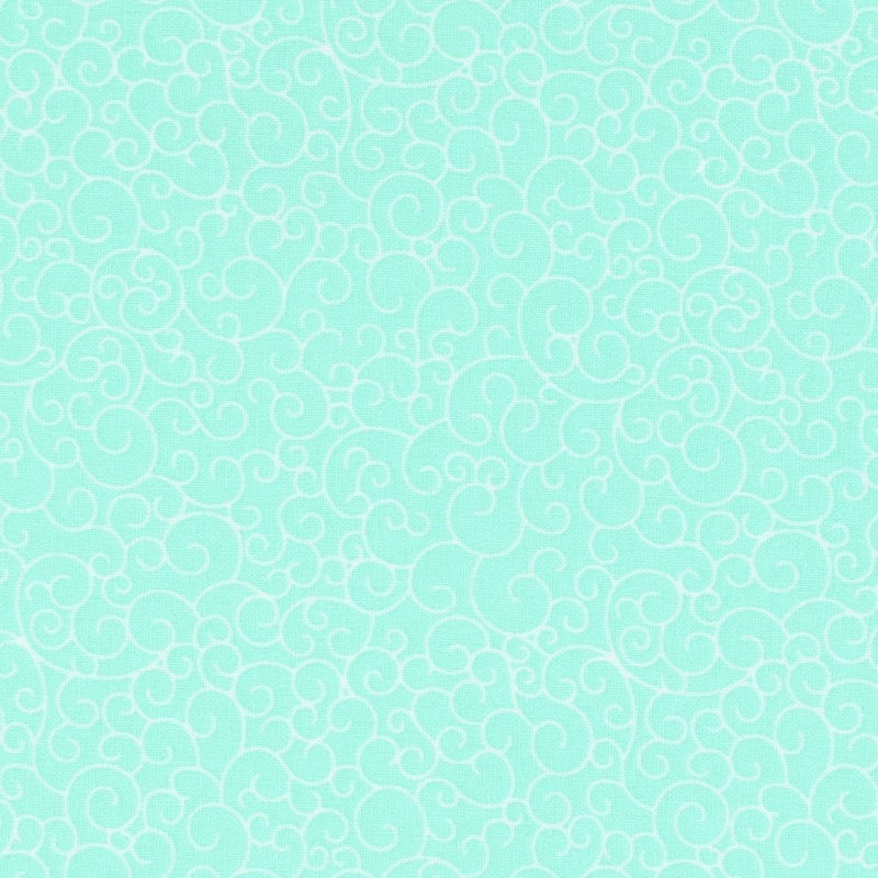 Swirls Fabric - Washed Turquoise - ineedfabric.com