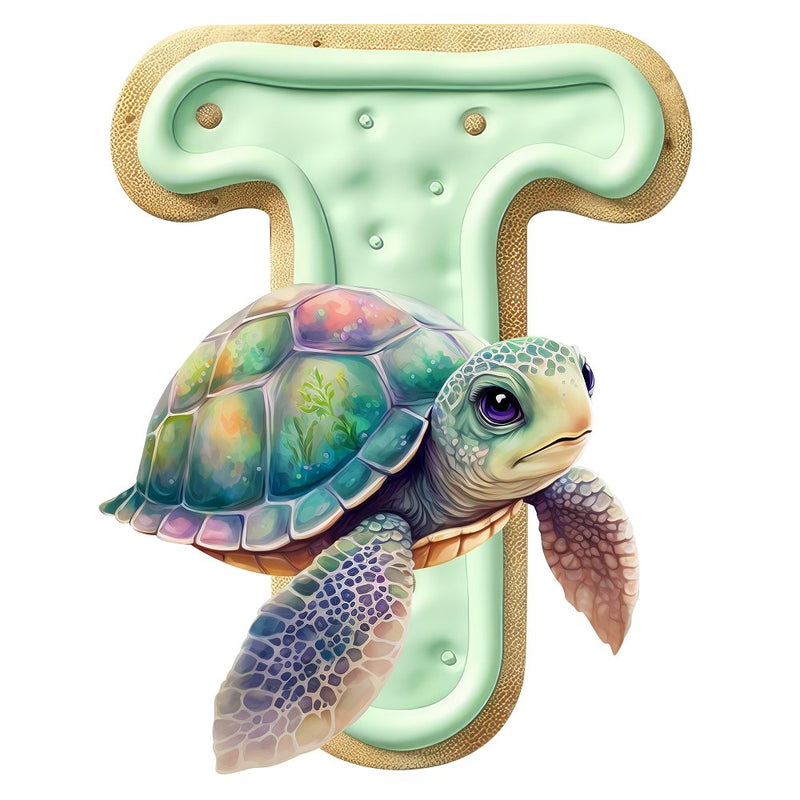 "T" Turtle Cookie Fabric Panel - ineedfabric.com