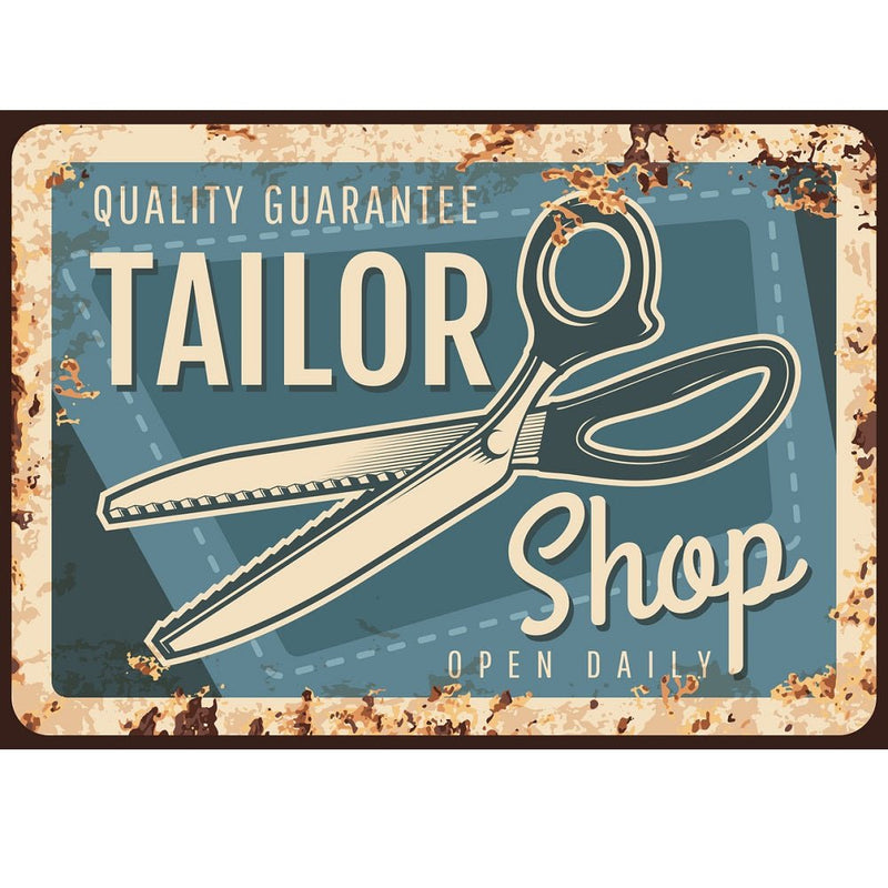 Tailor Shop Retro Sign Fabric Panel - ineedfabric.com