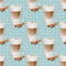 Tall Coffee Cups on Plaid Fabric - Blue - ineedfabric.com