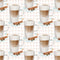 Tall Coffee Cups on Plaid Fabric - White - ineedfabric.com