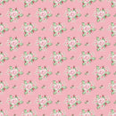 Tea Time Floral Bouquets Fabric - Pink - ineedfabric.com