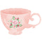 Tea Time Pink Floral Cup Fabric Panel - ineedfabric.com