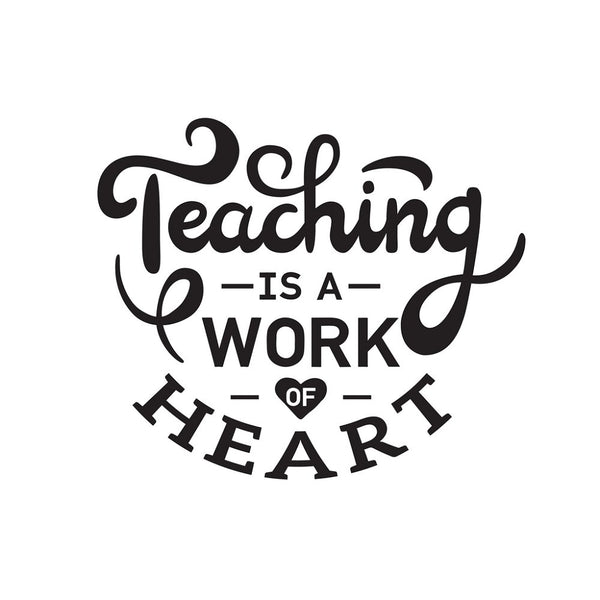 Teaching Is A Work Of Heart Fabric Panel - ineedfabric.com
