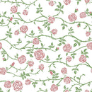 Tender Pink Roses & Thorns Fabric - ineedfabric.com