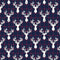 Textured Deer Head Silhouettes Fabric - Dark Blue Checkered - ineedfabric.com