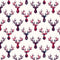 Textured Deer Head Silhouettes Fabric - Plaid - ineedfabric.com