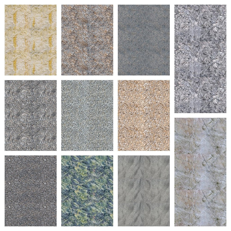 Textured Gravel & Stone Fabric Collection - 1 Yard Bundle - ineedfabric.com