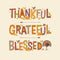 Thankful, Grateful, Blessed Fabric Panel - 17" x 18" - ineedfabric.com