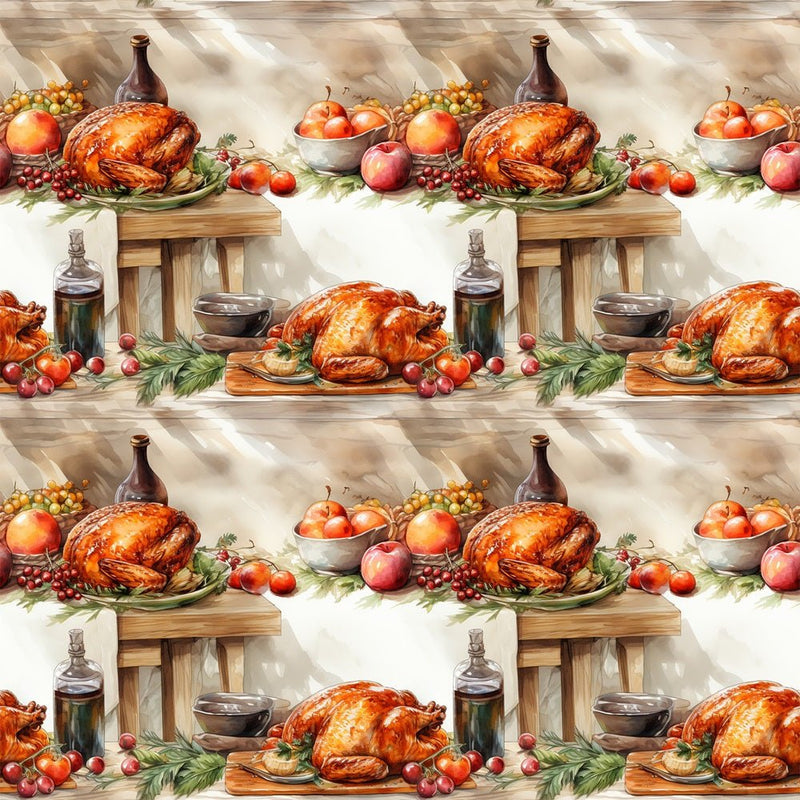 Thanksgiving Meal 12 Fabric - ineedfabric.com