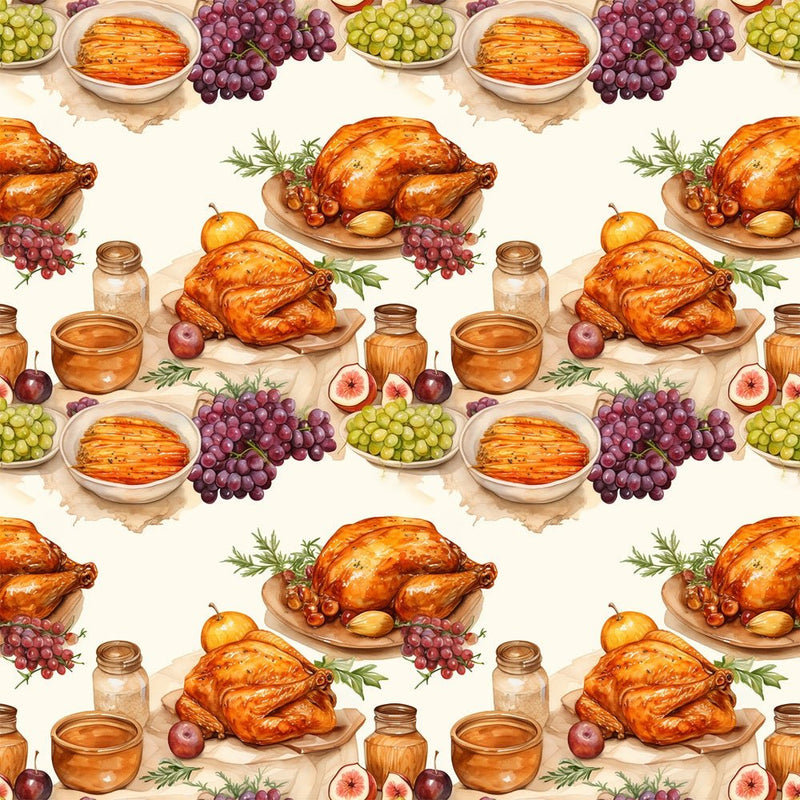 Thanksgiving Meal 2 Fabric - ineedfabric.com