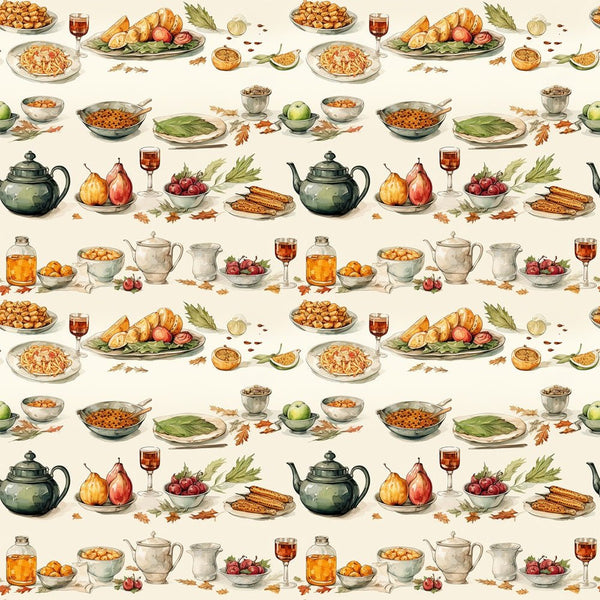 Thanksgiving Meal 6 Fabric - ineedfabric.com
