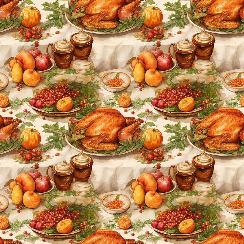 Thanksgiving Meal 9 Fabric - ineedfabric.com