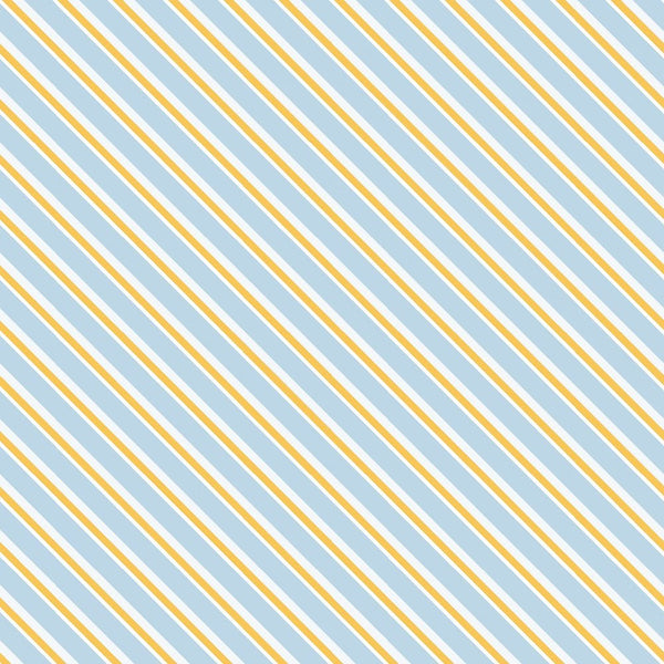 The Bees Knees Blue Double Stripes Fabric - ineedfabric.com