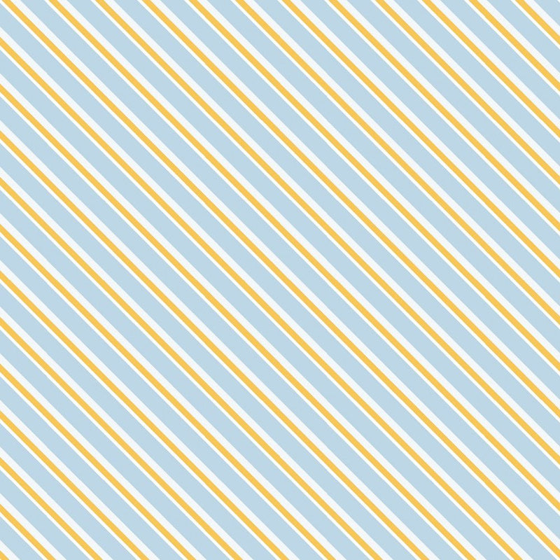 The Bees Knees Blue Double Stripes Fabric - ineedfabric.com