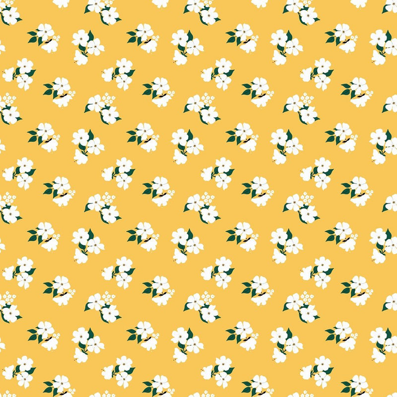 The Bees Knees Flowers Fabric - Orange - ineedfabric.com