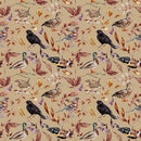 The Cottage Birds and Leaves Fabric - Tan - ineedfabric.com