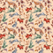 The Cottage Foxes Fabric - Pizazz Peach - ineedfabric.com