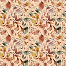 The Cottage Leaves Allover Fabric - Pizazz Peach - ineedfabric.com