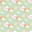 The Cutest Little Farm Animals Fabric - Green - ineedfabric.com