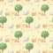 The Cutest Little Farm Apple Trees Fabric - Tan - ineedfabric.com