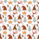 The Gift Of Giving Gnome Fabric - White - ineedfabric.com
