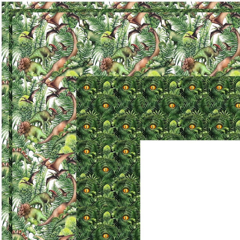 The World of Dinosaurs Wall Hanging/Lap Quilt Kit - 42" x 42" - ineedfabric.com