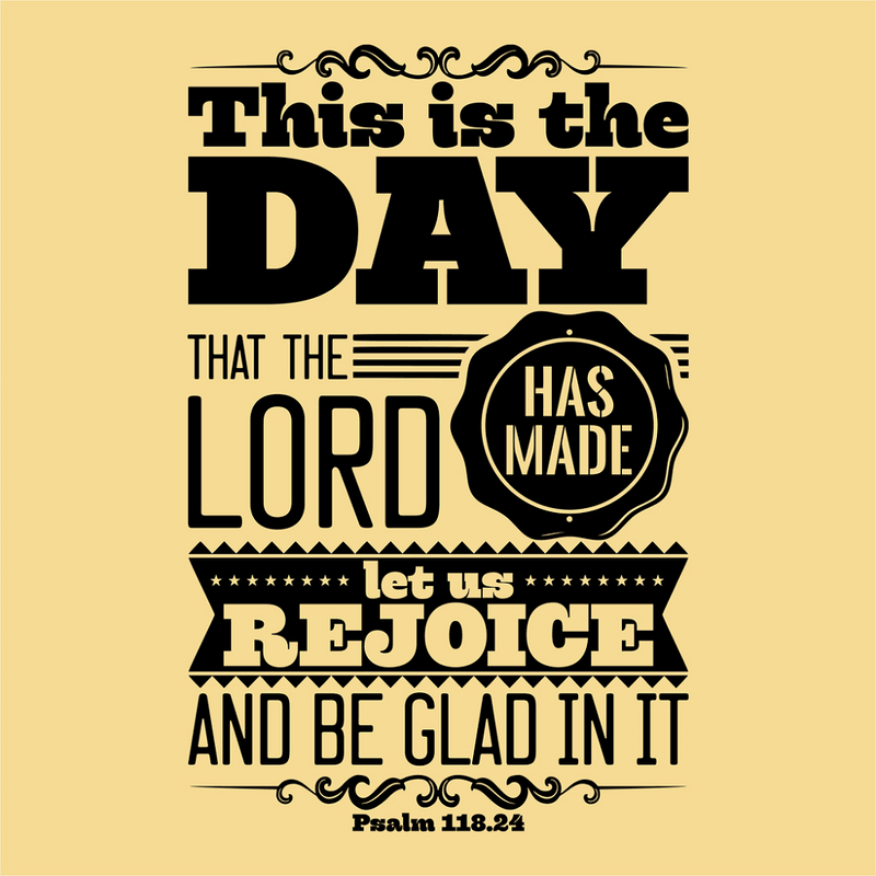 This Is The Day The Lord Has Made Fabric Panel - Yellow - ineedfabric.com