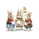 Three Bunnies Caroling Fabric Panel - ineedfabric.com