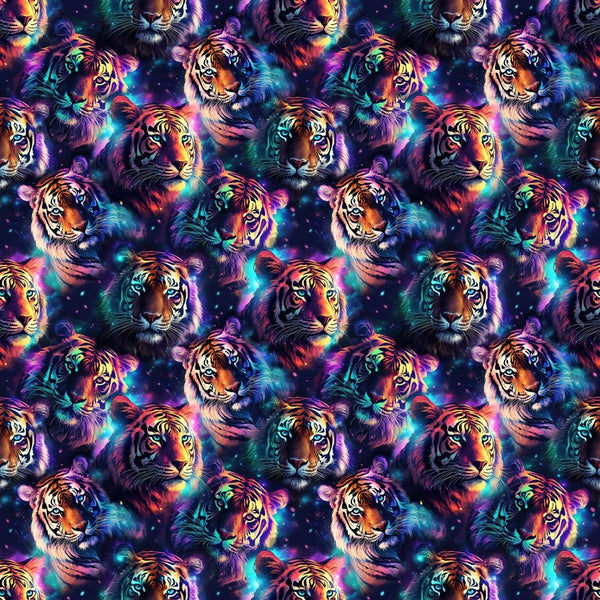 Tigers in The Galaxy Fabric - ineedfabric.com