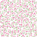 Tiny Pink Watercolor Flowers Fabric - ineedfabric.com