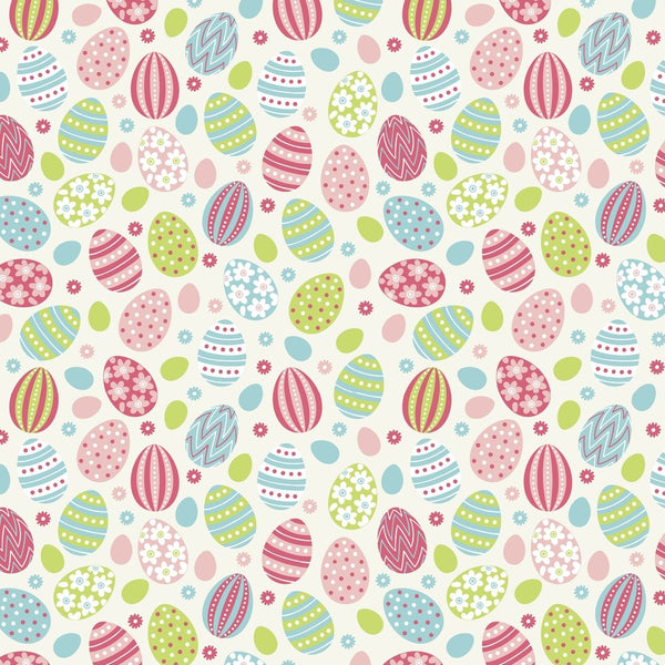 Tossed Floral Easter Egg Fabric - ineedfabric.com