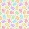 Tossed Gummy Bears & Gum Drops Fabric - Yellow - ineedfabric.com