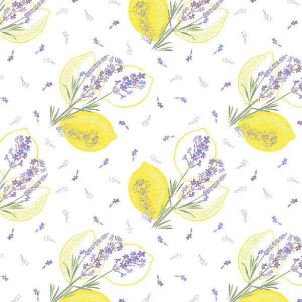 Tossed Lavender & Lemons Fabric - ineedfabric.com