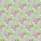 Tossed Lilac Bouquets Fabric - Green - ineedfabric.com