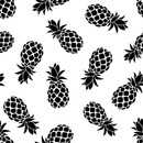 Tossed Pineapples Fabric - Black/White - ineedfabric.com