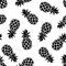Tossed Pineapples Fabric - Black/White - ineedfabric.com