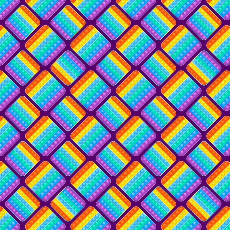 Tossed Squares Pop It Toys Fabric - Purple - ineedfabric.com