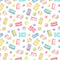 Tossed Sweets & Marshmallow Treats Fabric - White - ineedfabric.com